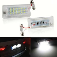 2PCS CANbus Car LED Number License Plate Light For BMW Car E53 X5 1999-2003 E83 X3 03-10 NJ88 Trunk Bulbs 18Leds 6000K 12V Lamp