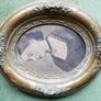 Antique Oval Picture Frame Photo Women Gold Painted Wood 10 x  8 Image 2