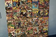 Marvel comic book cover collage canvas wall art, Vintage Retro