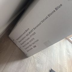 Blue velvet vanity stool