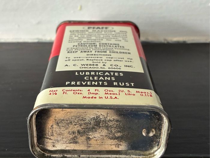Vintage Pfaff Sewing Machine Oil Tin