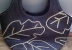 NINE WEST Brown/Cream Leaf Print Bag with Mirror