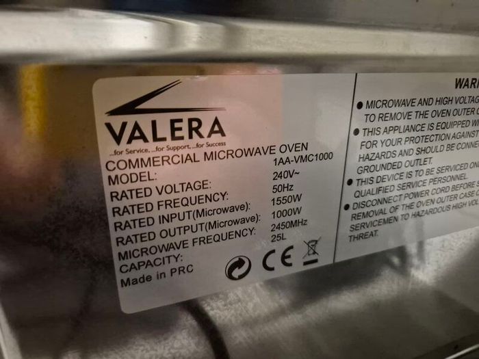 Valera VMC1000 Commercial Microwave Oven