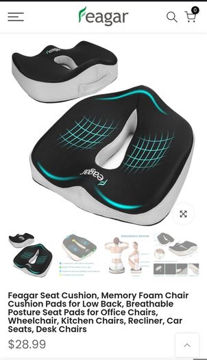 Feagar Ergonomic Seat Cushion Memory Foam