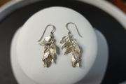 Vintage Sterling Silver 925 Leaf Dangle Earrings