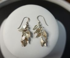 Vintage Sterling Silver 925 Leaf Dangle Earrings