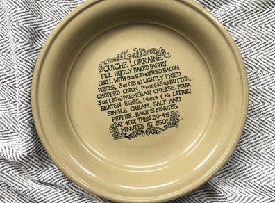 Moira Pottery Vintage English Stoneware Quiche Lorraine Baking Dish - 27.5 by 4.5 cm