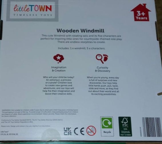 Little Town Wooden Windmill