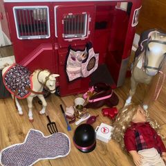 Our generation dolls vet set school set horse box set