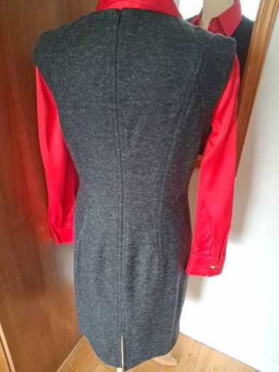 Hobbs Quality Wool Mix Grey Pinafore Dress Size 12