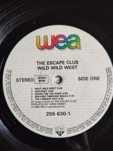 The Escape Club - Wild Wild West Vinyl LP (1988) Original German Pressing Pop Rock EX+