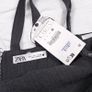 Zara Charcoal Dark Grey Pleated Corset-Style Strap Midi Dress Size L Image 3