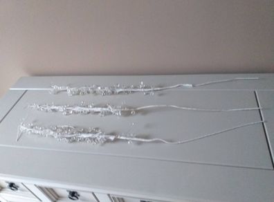 Clear Beaded Branches X 3