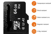 MicroSDXC, 64 GB, with SD Adapter, A2, U3, read speed up to 100 MB/s, 2 Pack, Black