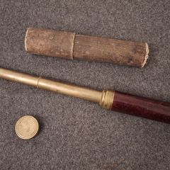 Vintage brass and wood telescope