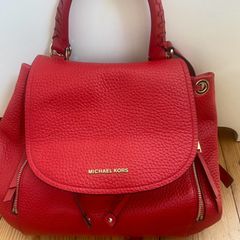 Micheal Kors Red Leather Backpack