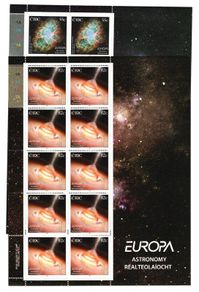 2009 Ireland Europa (International Year of Astronomy) Commemorative Stamps Sheet Plate 1A1A1A1A Mint Never Hinged (MNH)