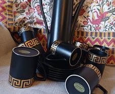 1960s Portmeirion/ Greek Key Black Coffee Set