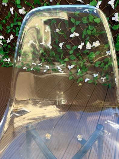 Pair of Modern Transparent Acrylic Dining Chairs