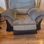 Premium cream leather Sofa-3 seater. 1 grey Chair Image 9