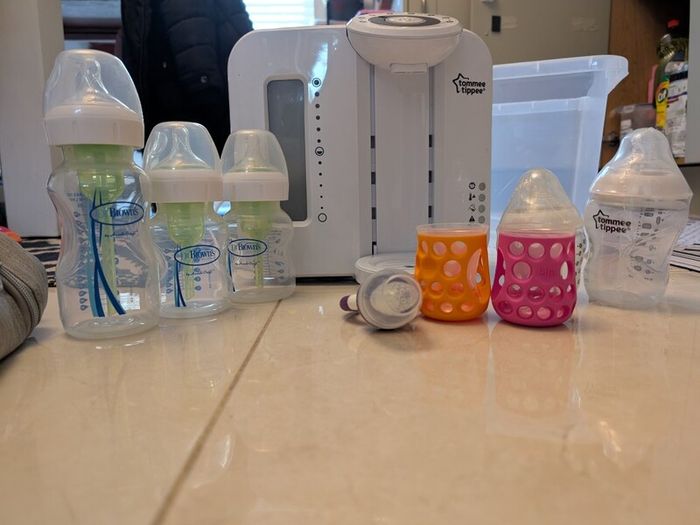 Tommee Tippee with bottles sippy cups bottle warmer And Dr Browns bottles