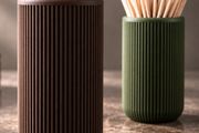 Toothpick Holder Ribbed Decorative Kitchen Container