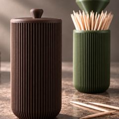 Toothpick Holder Ribbed Decorative Kitchen Container