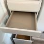 Tall White Drawer Unit with Hidden Mirror Image 5
