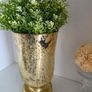 Gold  crackle Vase with artificial plant Image 3
