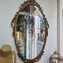 Mirror Vintage Gold painted  metal Mirror Image 3