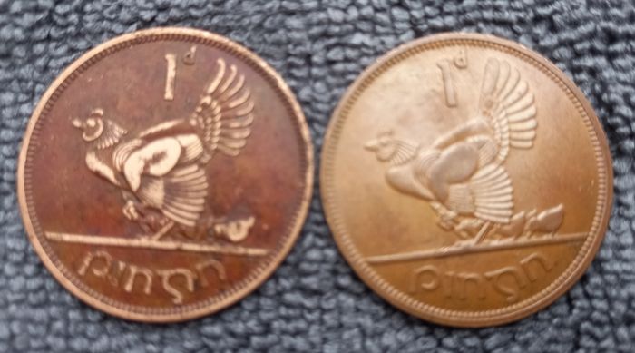 Irish Pre Decimal coin - 1950, + 1968 Penny 1d