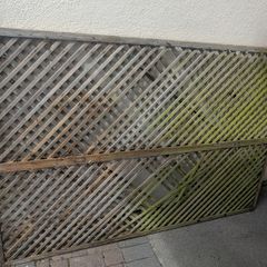 Two wooden lattice Trellis panels