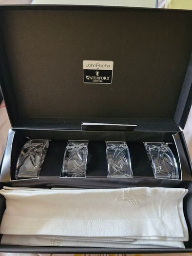 John Rocha Napkin Rings and Shot Glasses
