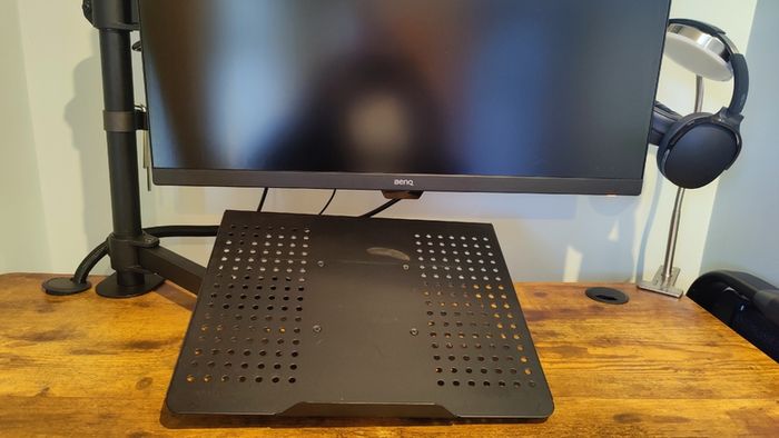 Monitor stand with laptop tray (monitor not included)