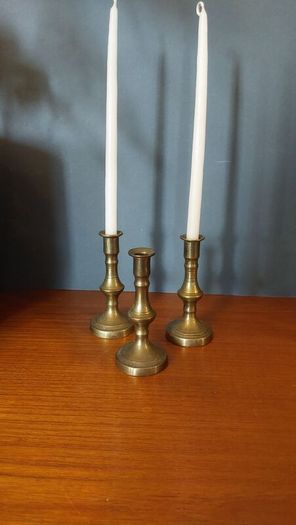 Fabulous Collection of Five Assorted Vintage/Antique Brass Candlesticks - Priced as a Collection, But Can be Sold Separately