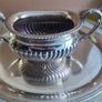 Vintage from the 19th century. Antique Period English Tea Service inc Teapot, Sugar bowl & milk jug Sheffield England on small silver plated tray. Image 7