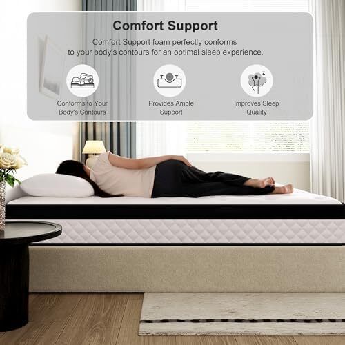 Double Mattress, 22CM Gel Memory Foam Pocket Sprung Mattresses with Breathable Soft Fabric for Cool Sleep, Mattresses Double for Pressure Relief, Medium Firm Mattress in a Box 135x190x22cm