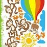 Dancing Monkeys Wall Stickers for Nursery Chldren Rooms Baby Art Disign Image 3
