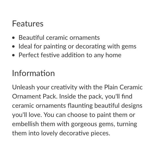 Plain Ceramic Christmas Ornament Pack