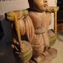 Chinese Polychrome Wood Carving of Boy Carrying Turtles Image 6