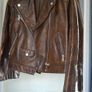 Brown Ladies Biker jacket Image 3