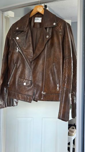 Brown Ladies Biker jacket