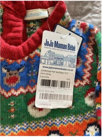 BNWT Beautiful baby gro - Christmas - JoJo Maman BeBe - 0-3 months