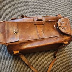 Large heavy duty leather bags plus briefcase.