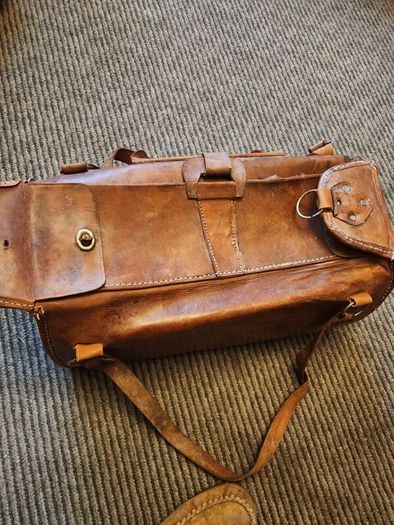Large heavy duty leather bags plus briefcase.