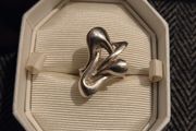 925 Sterling Silver Modernist Ring - Size 6/M
