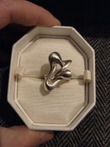 925 Sterling Silver Modernist Ring - Size 6/M