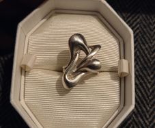 925 Sterling Silver Modernist Ring - Size 6/M