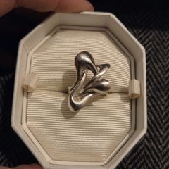 925 Sterling Silver Modernist Ring - Size 6/M