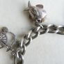 Antique Solid Sterling Silver Charm Bracelet & 6 Silver Charms, weight 47,9g Image 7